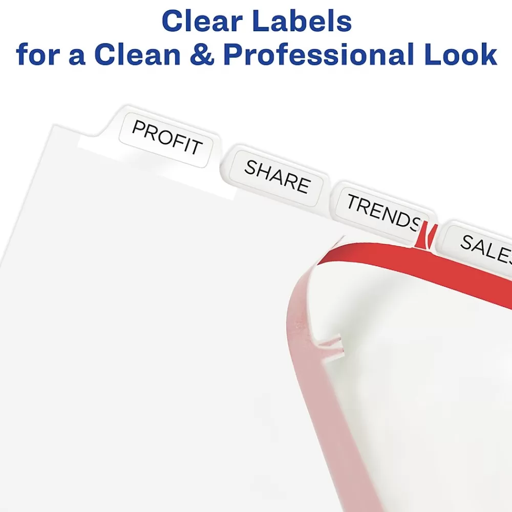 Avery Dividers<Index Maker Extra-Wide Paper Dividers with Print & Apply Label Sheets, 8 Tabs, White, 5 Sets/Pack (AVE11441)