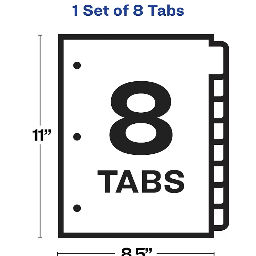 Avery Dividers<Index Maker Paper Dividers with Print & Apply Label Sheets, 8 Tabs, White (11417)