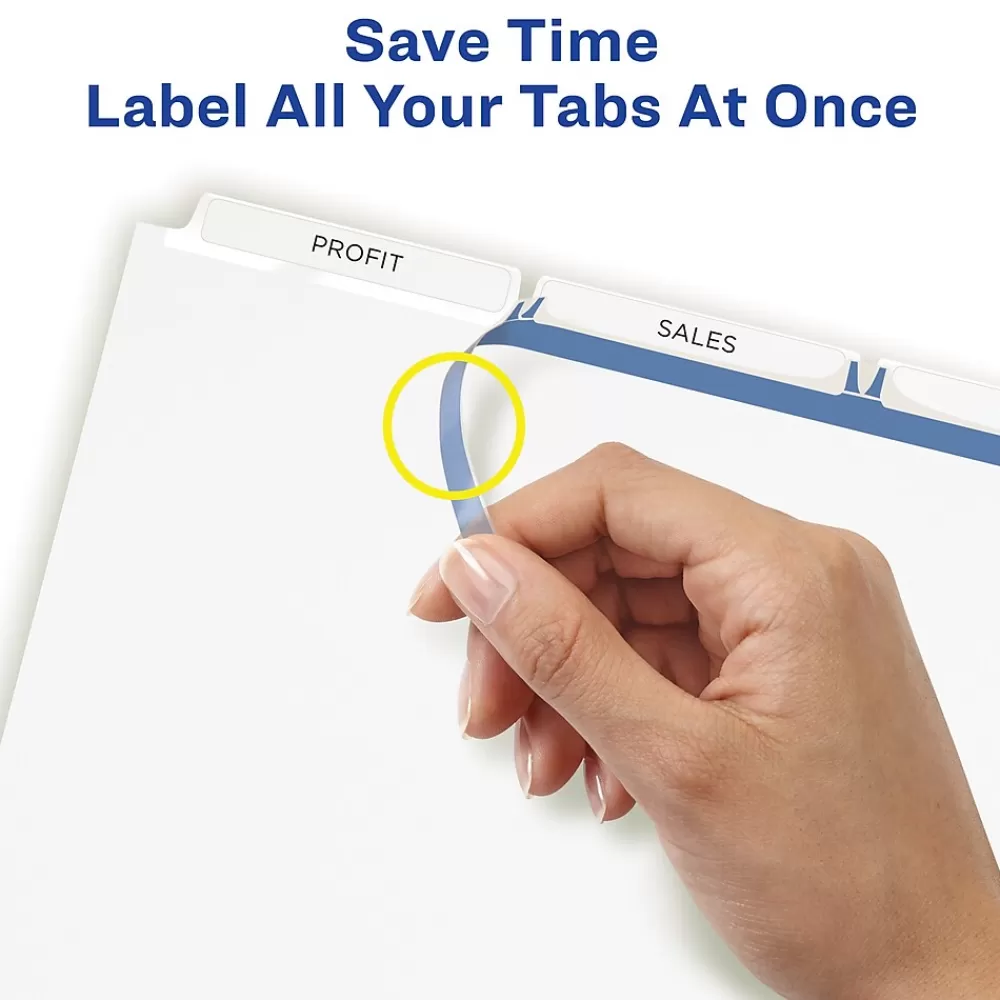 Avery Dividers<Index Maker Paper Dividers with Print & Apply Label Sheets, 3 Tabs, White, 5 Sets/Pack (11435)