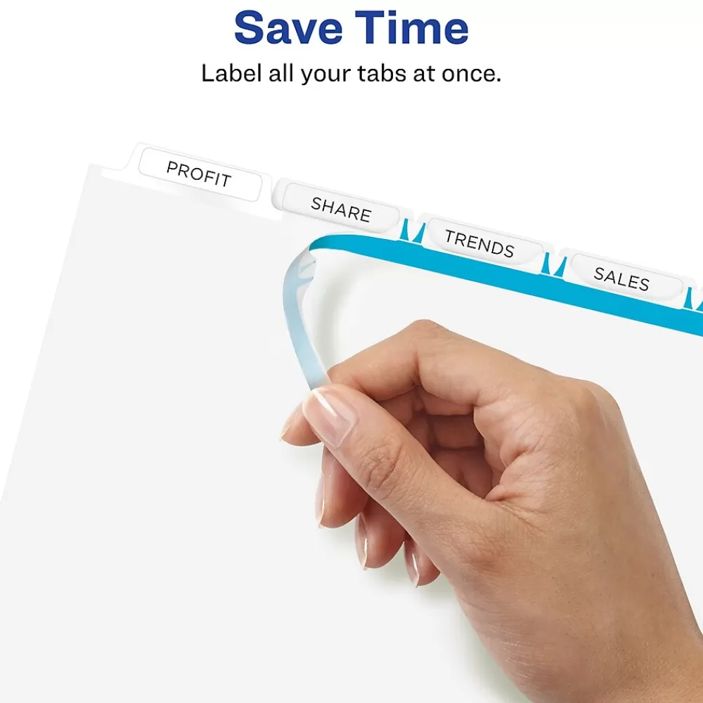 Avery Dividers<Index Maker Print & Apply Label Paper Dividers for Copiers, 5 Tabs, White, 5 Sets/Pack (11421)