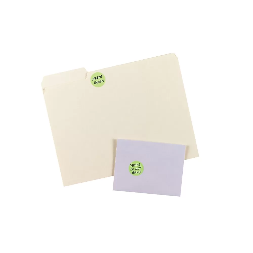 Avery Labels<Laser Color Coding Labels, 1 1/4" Dia., Neon Green, 8/Sheet, 50 Sheets/Pack (5498)