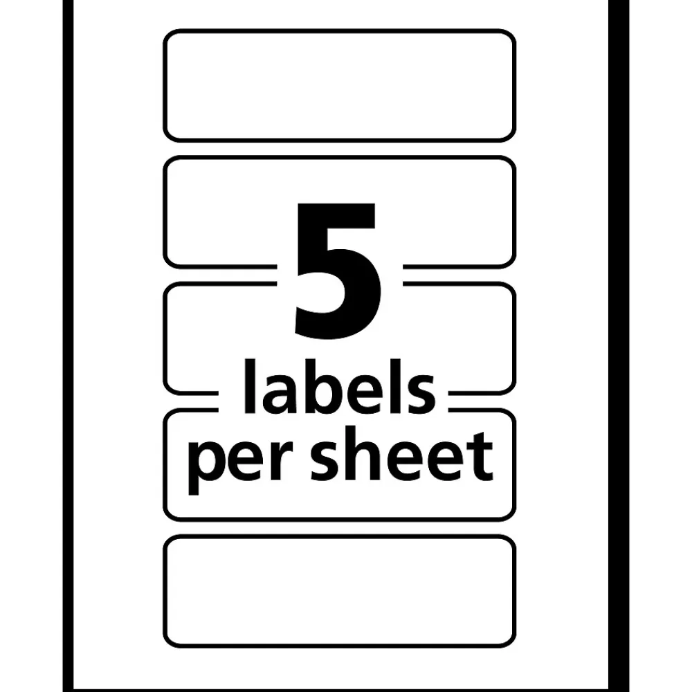 Avery Labels<Laser Color Coding Labels, 1" x 3", Neon Orange, 5/Sheet, 40 Sheets/Pack (5477)