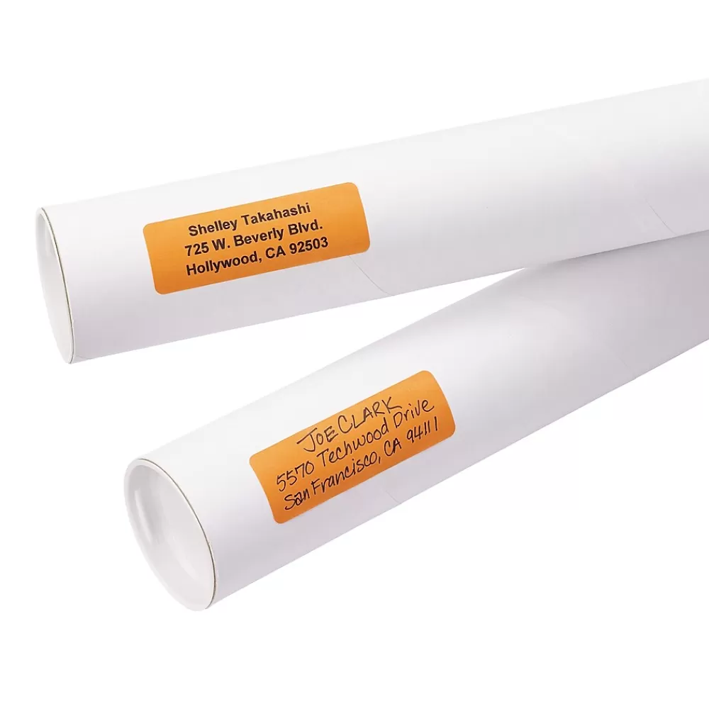 Avery Labels<Laser Color Coding Labels, 1" x 3", Neon Orange, 5/Sheet, 40 Sheets/Pack (5477)
