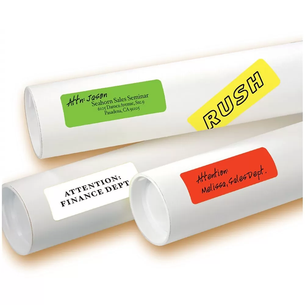 Avery Labels<Laser Color Coding Labels on 4" x 6" Sheets, 1" x 3", Assorted Colors, 200 Labels/Pack (5481)