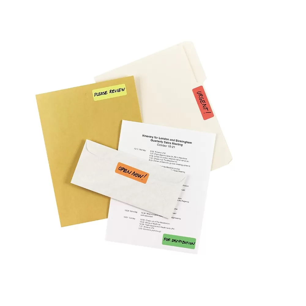 Avery Labels<Laser Color Coding Labels on 4" x 6" Sheets, 1" x 3", Assorted Colors, 200 Labels/Pack (5481)