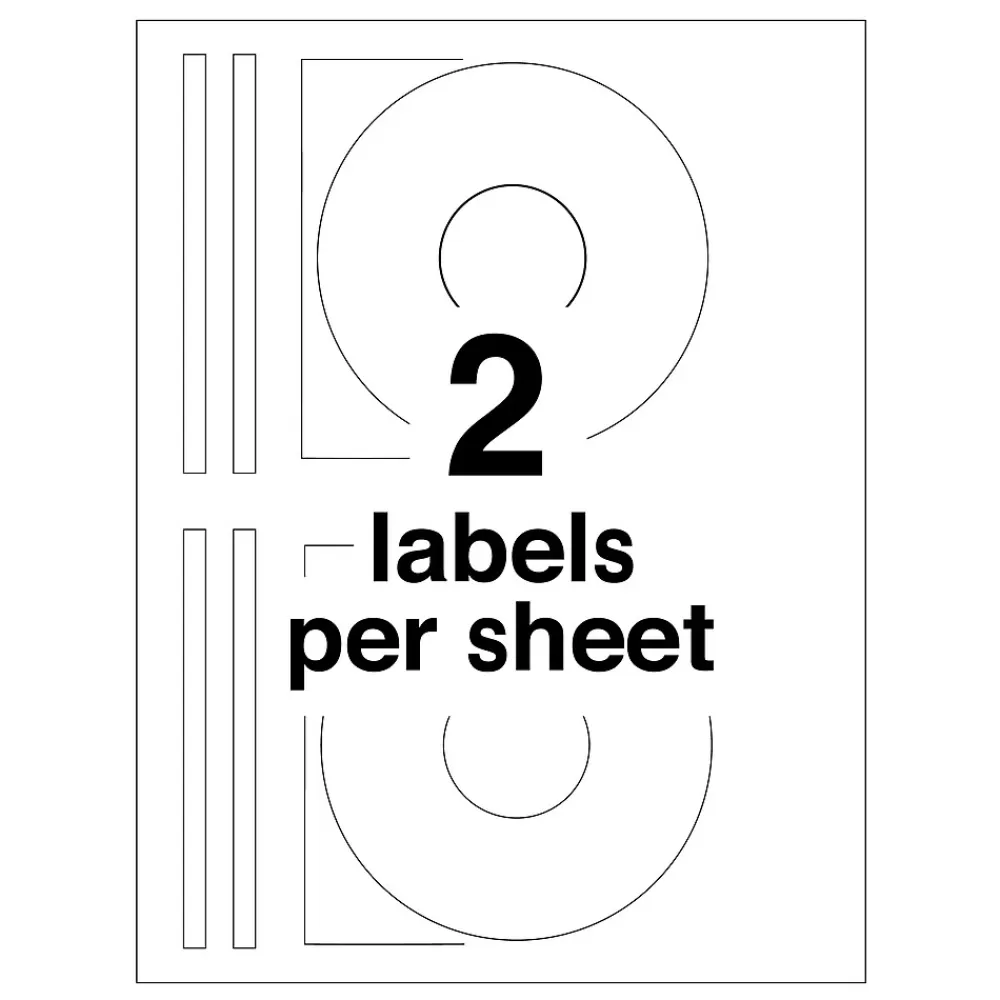 Avery Labels<Laser Media Labels, White Matte, 50 Disc and 100 Spine Labels/Pack (5931)
