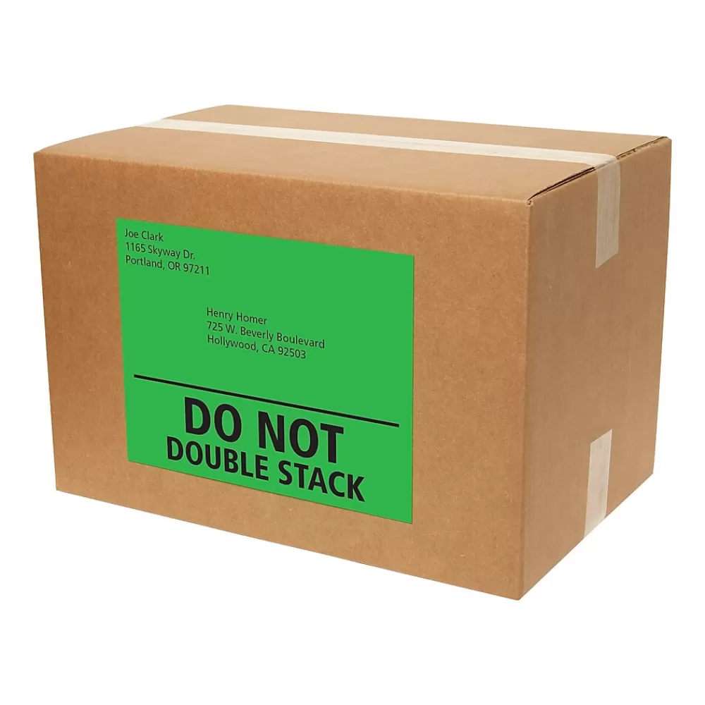 Avery Labels<Laser Shipping Labels, 8-1/2" x 11", Neon Green, 100 Labels/Box (5940)