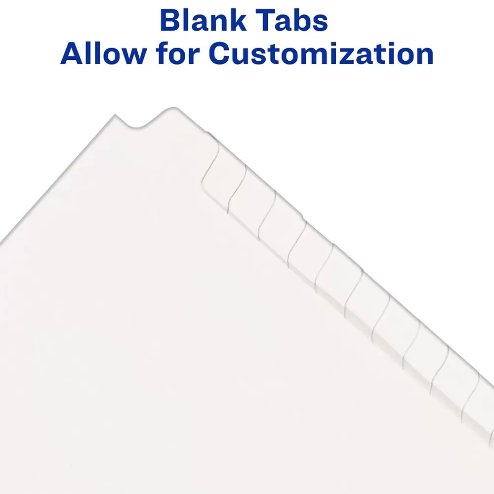 Avery Dividers<Legal Blank Paper Dividers, White Unlaminated Tabs, Letter Size, 25/Pack (11949)