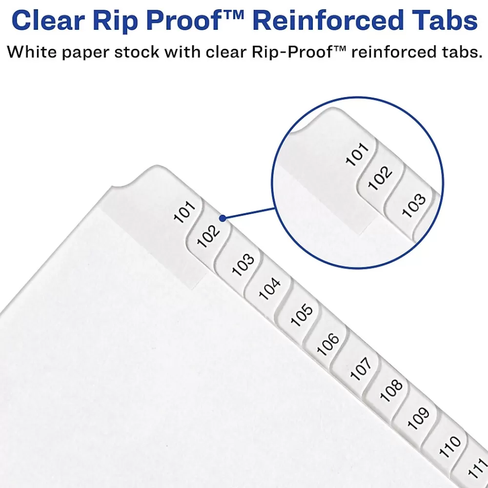 Avery Dividers<Legal Pre-Printed Numeric Paper Divider, 1 -25 Tabs, White, 1 Set (AVE01701)