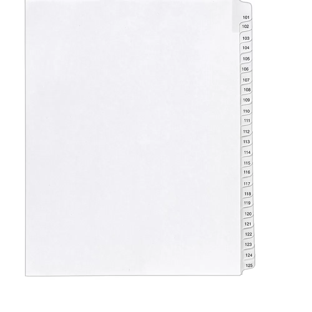 Avery Dividers<Legal Pre-Printed Paper Divider Collated Set, 101-125 Tabs, White, Allstate Style, Letter Size (01705)