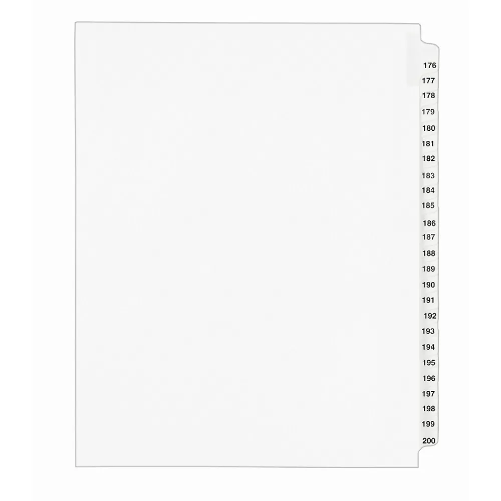 Avery Dividers<Legal Pre-Printed Paper Divider Collated Set, 176-200 Tabs, White, Style, Letter Size (01337)