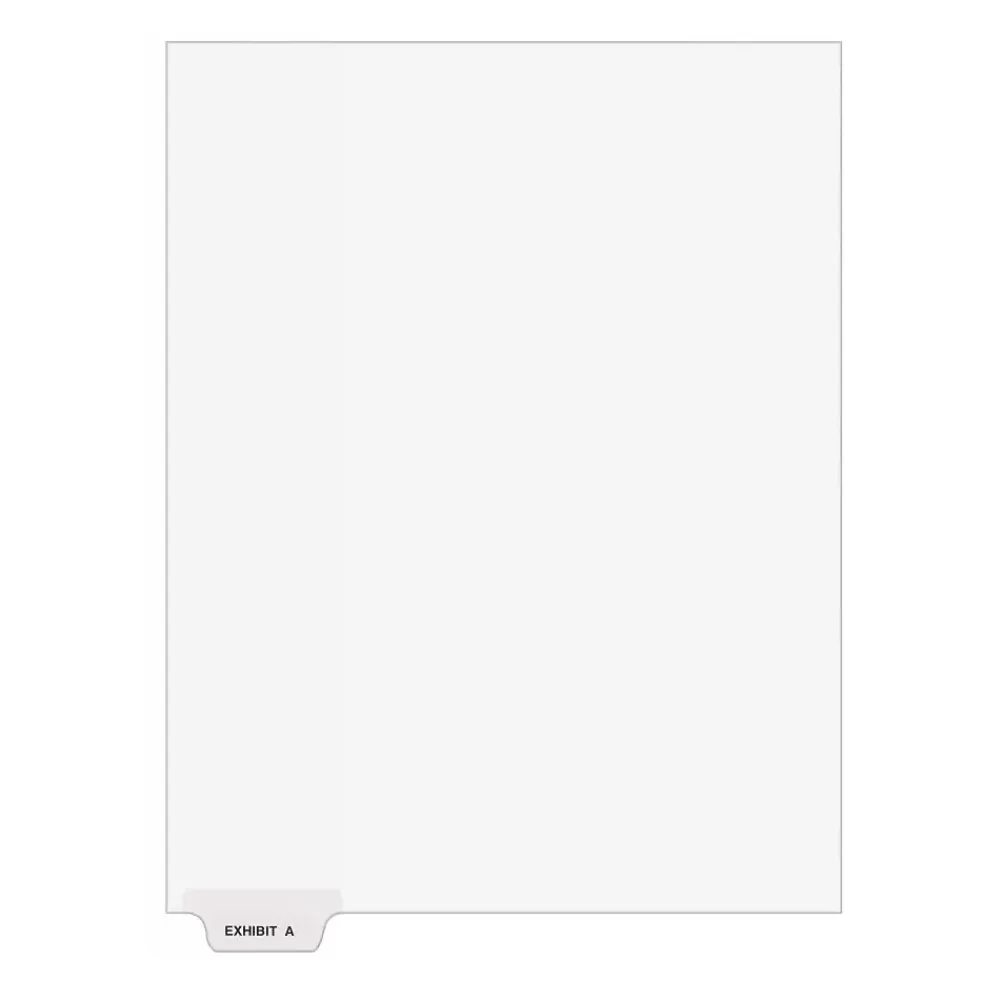 Avery Dividers<Legal Pre-Printed Paper Dividers, Bottom Tab EXHIBIT A, White, Style, Letter Size, 25/Pack (11940)