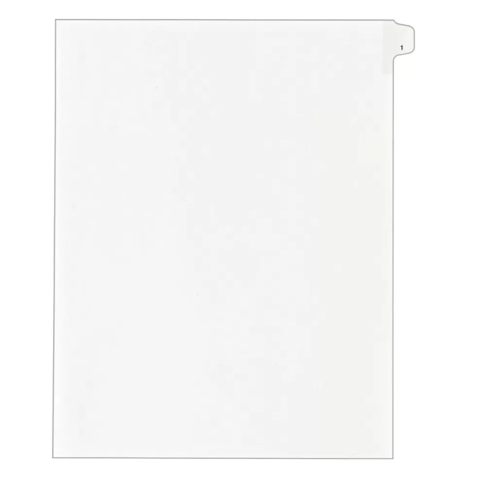 Avery Dividers<Legal Pre-Printed Paper Dividers, Side Tab #1, White, Allstate Style, Letter Size, 25/Pack (82199)