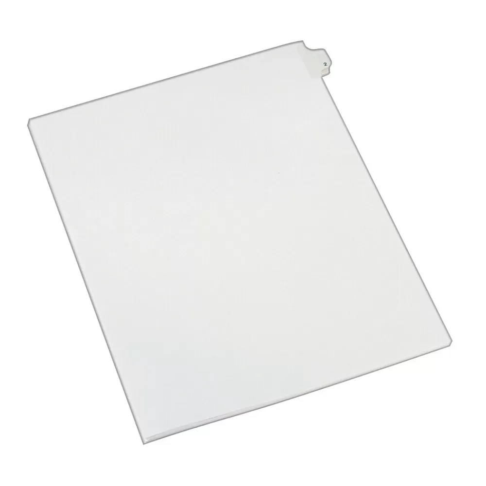 Avery Dividers<Legal Pre-Printed Paper Dividers, Side Tab #2, White, Allstate Style, Letter Size, 25/Pack (82200)