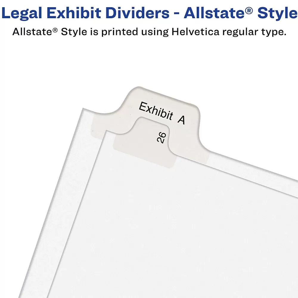 Avery Dividers<Legal Pre-Printed Paper Dividers, Side Tab #3, White, Allstate Style, Letter Size, 25/Pack (82201)