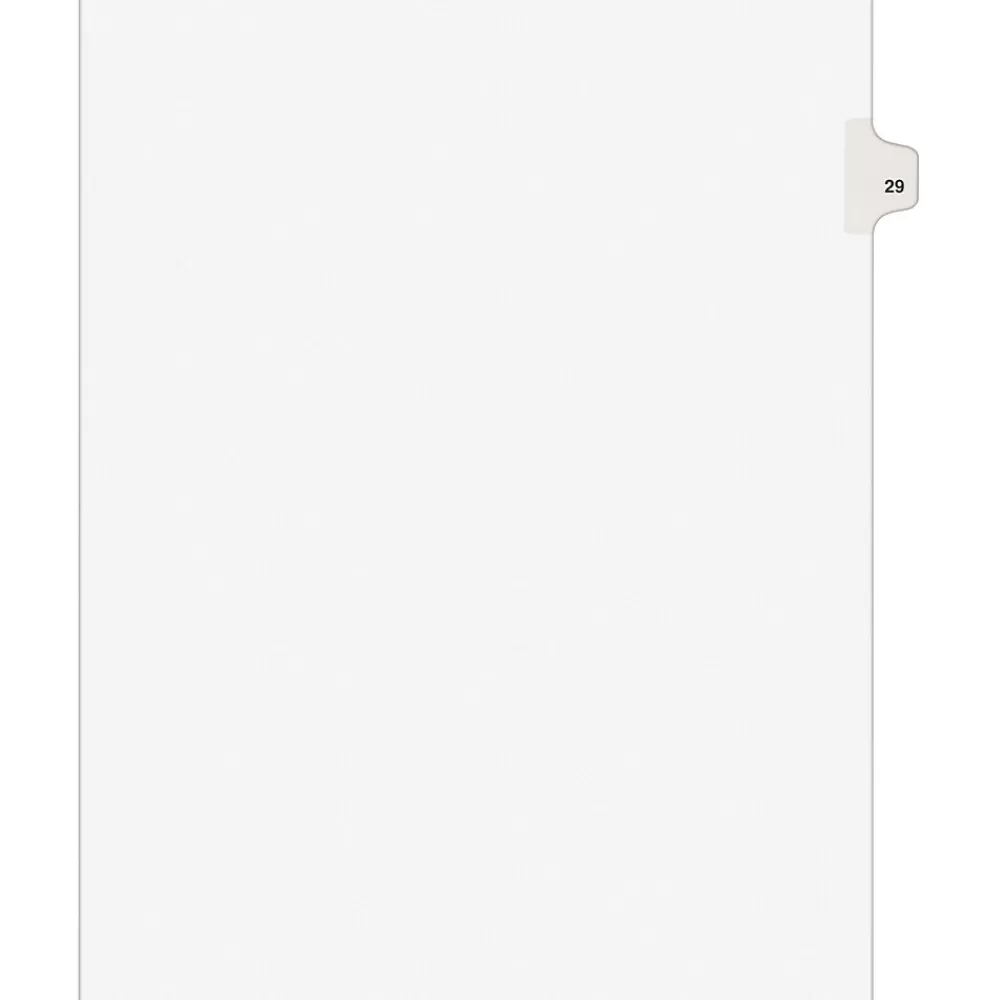 Avery Dividers<Legal Pre-Printed Paper Dividers, Side Tab #29, White, Style, Letter Size, 25/Pack (01029)