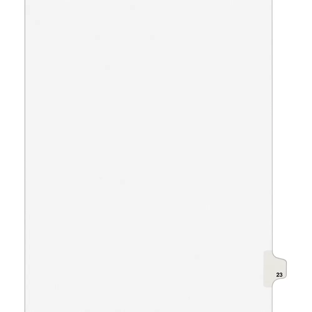 Avery Dividers<Legal Pre-Printed Paper Dividers, Side Tab #23, White, Style, Letter Size, 25/Pack (01023)