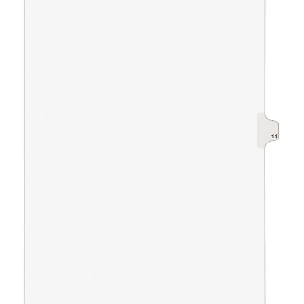 Avery Dividers<Legal Pre-Printed Paper Dividers, Side Tab #11, White, Style, Letter Size, 25/Pack (11921)