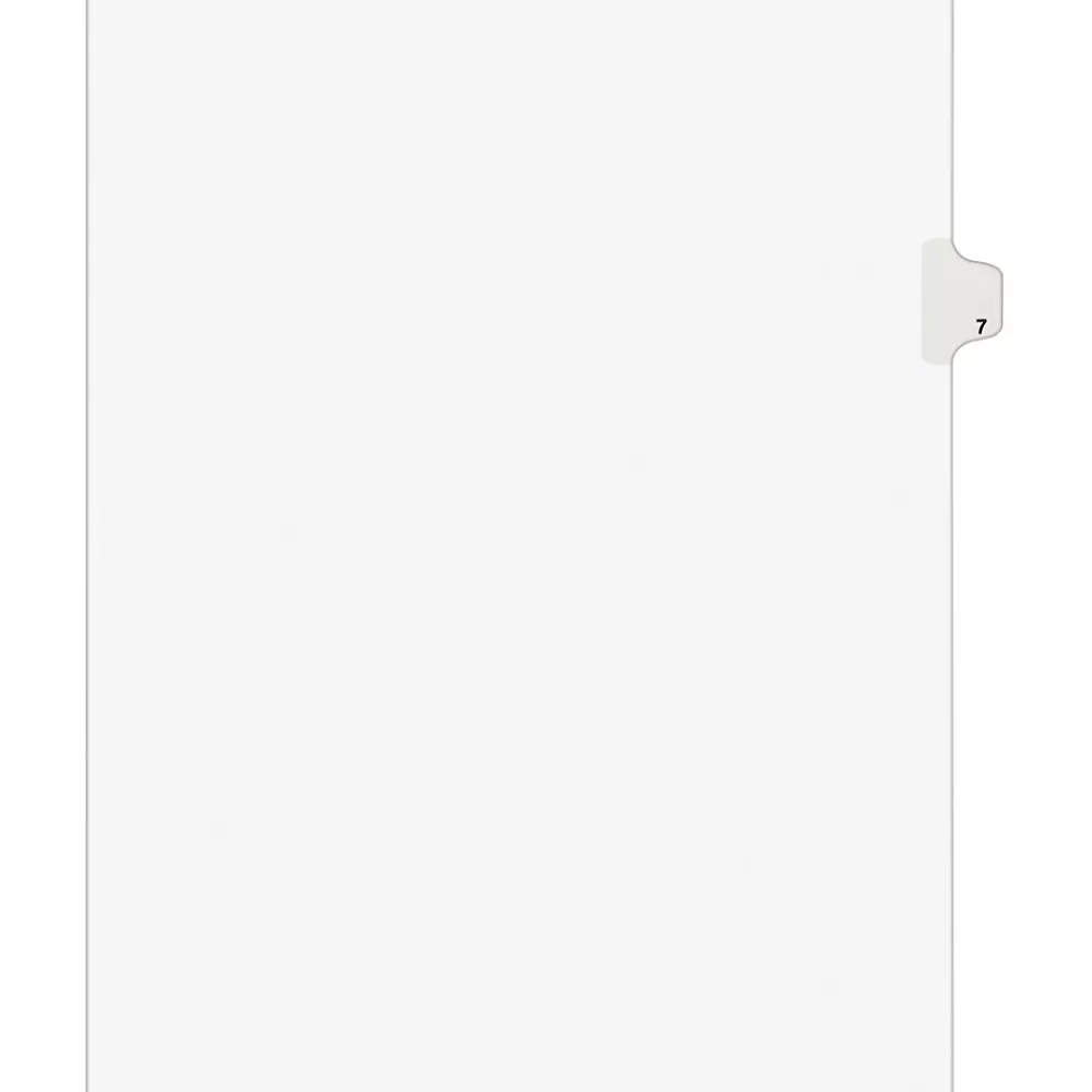 Avery Dividers<Legal Pre-Printed Paper Dividers, Side Tab #7, White, Style, Letter Size, 25/Pack (11917)