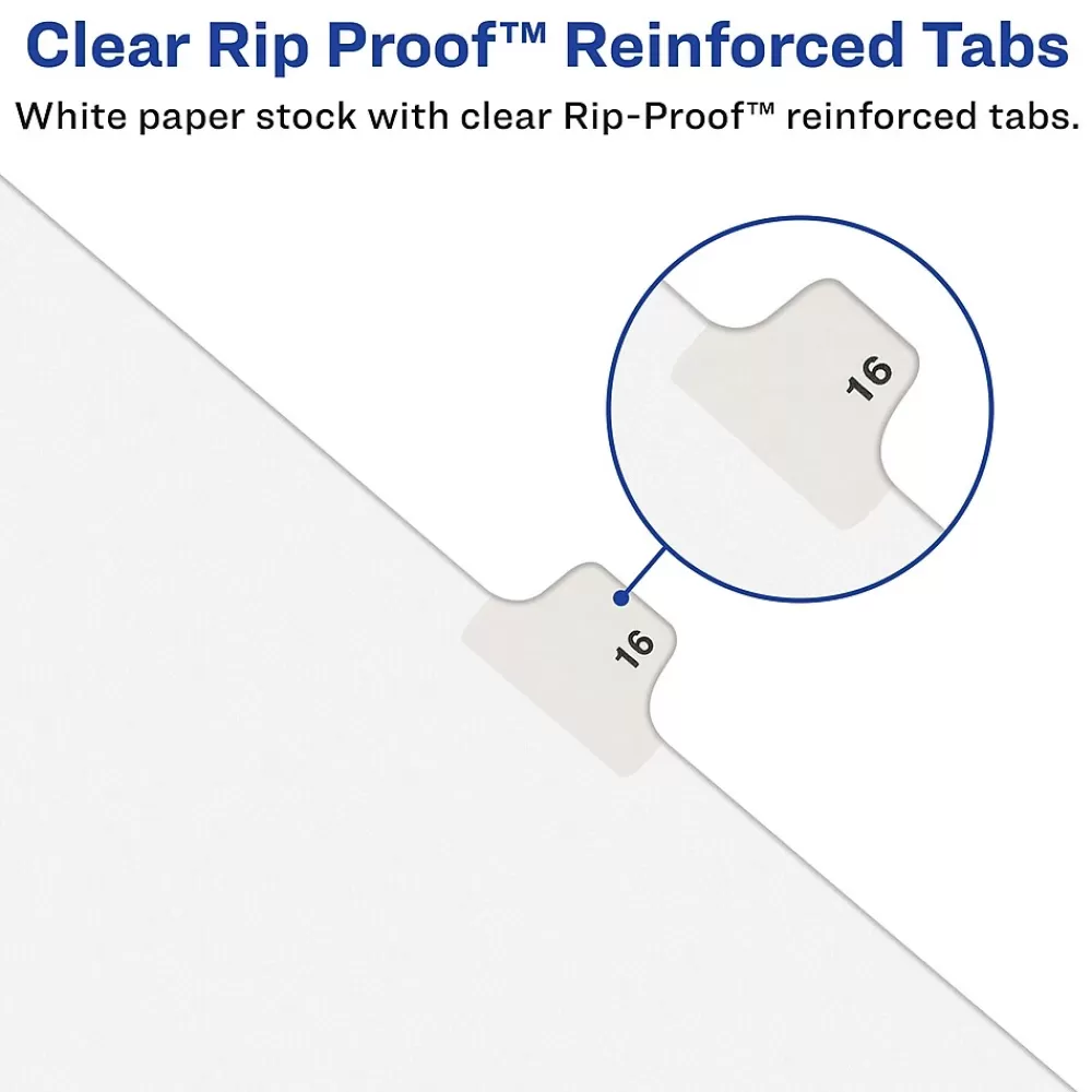 Avery Dividers<Legal Pre-Printed Paper Dividers, Side Tab #24, White, Style, Letter Size, 25/Pack (01024)