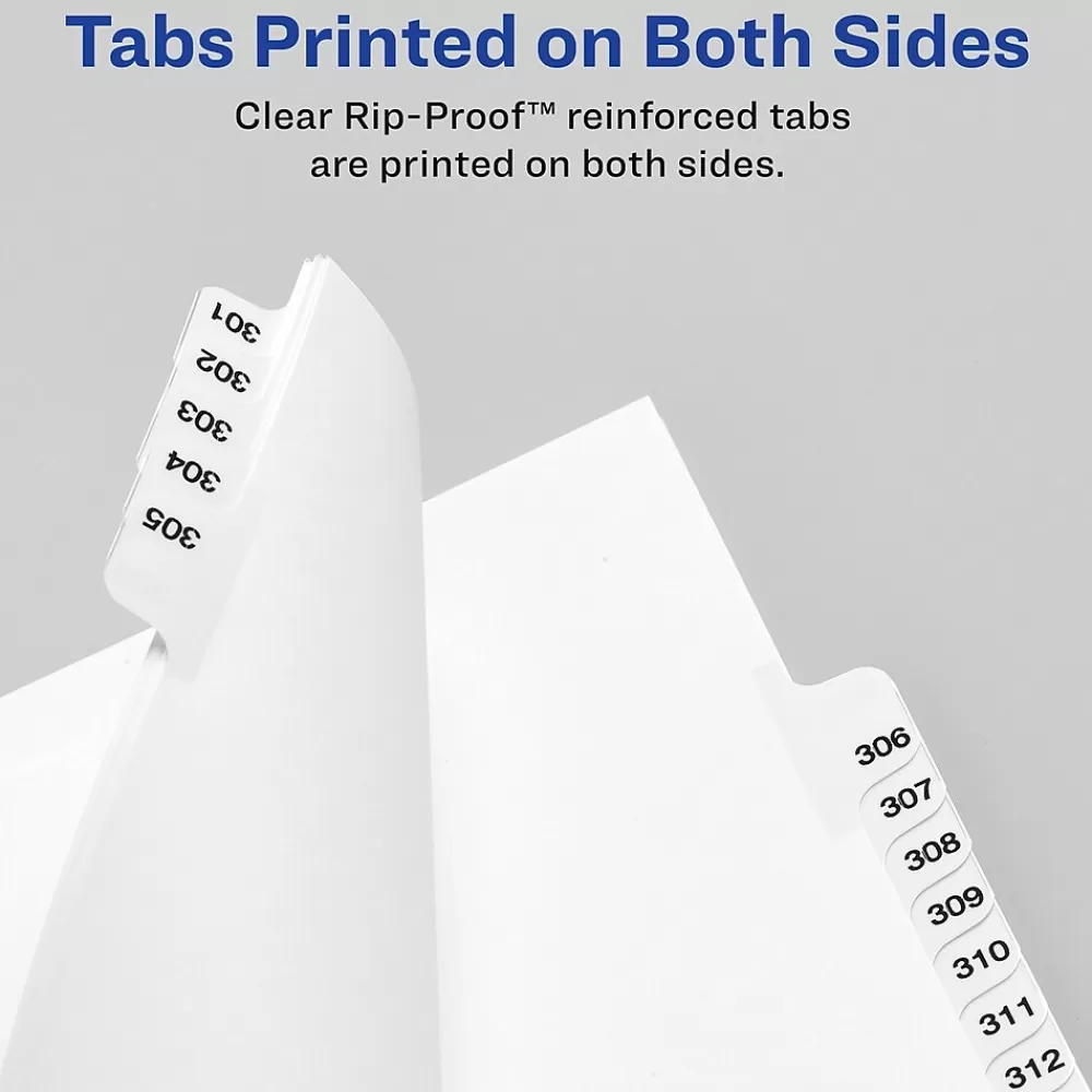 Avery Dividers<Legal Pre-Printed Paper Dividers, Side Tab #3, White, Style, Letter Size, 25/Pack (11913)