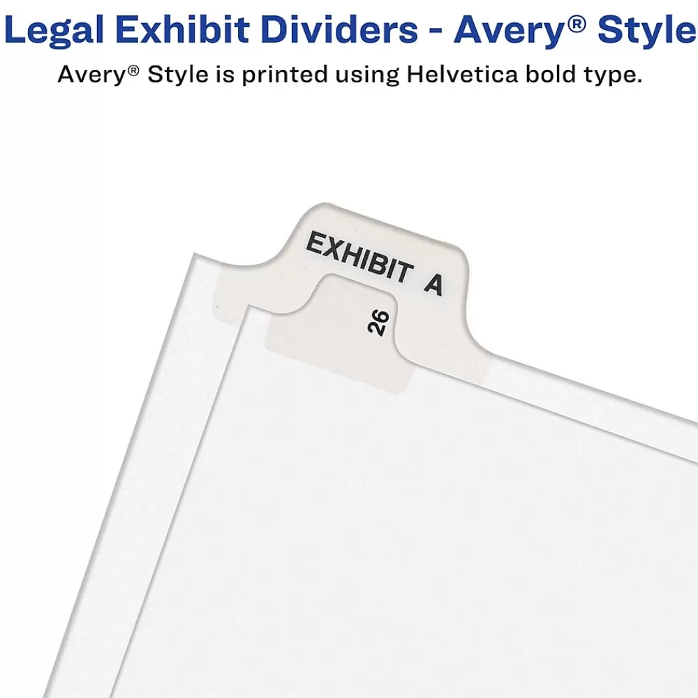 Avery Dividers<Legal Pre-Printed Paper Dividers, Side Tab #3, White, Style, Letter Size, 25/Pack (11913)