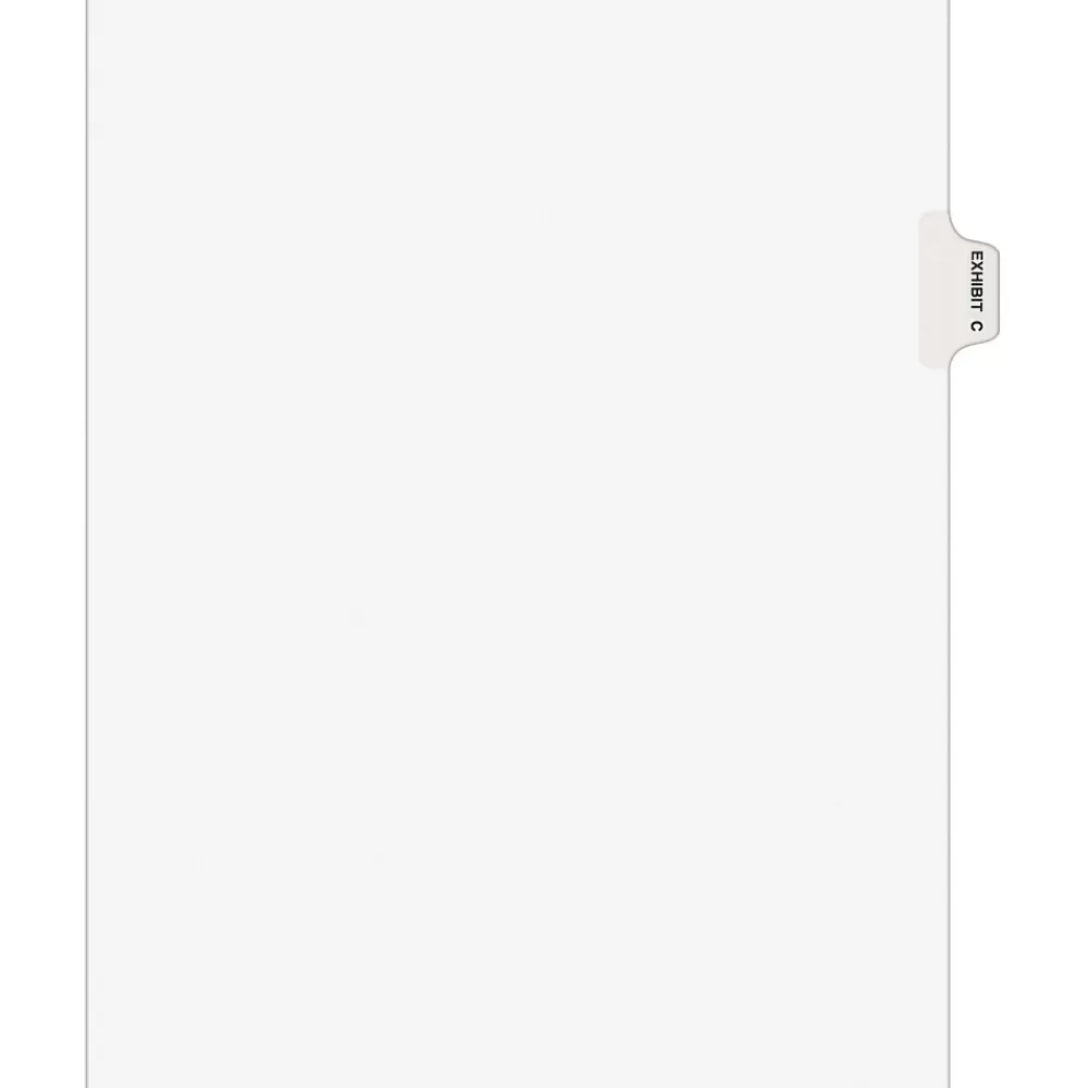 Avery Dividers<Legal Pre-Printed Paper Dividers, Side Tab EXHIBIT C Tab, White, Style, Letter Size, 25/Pack (01373)