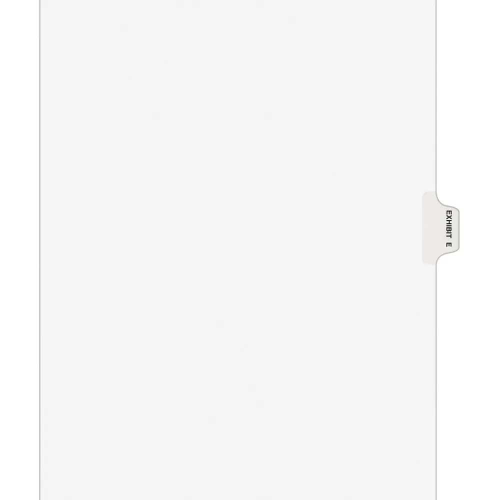 Avery Dividers<Legal Pre-Printed Paper Dividers, Side Tab EXHIBIT E Tab, White, Style, Letter Size, 25/Pack (01375)