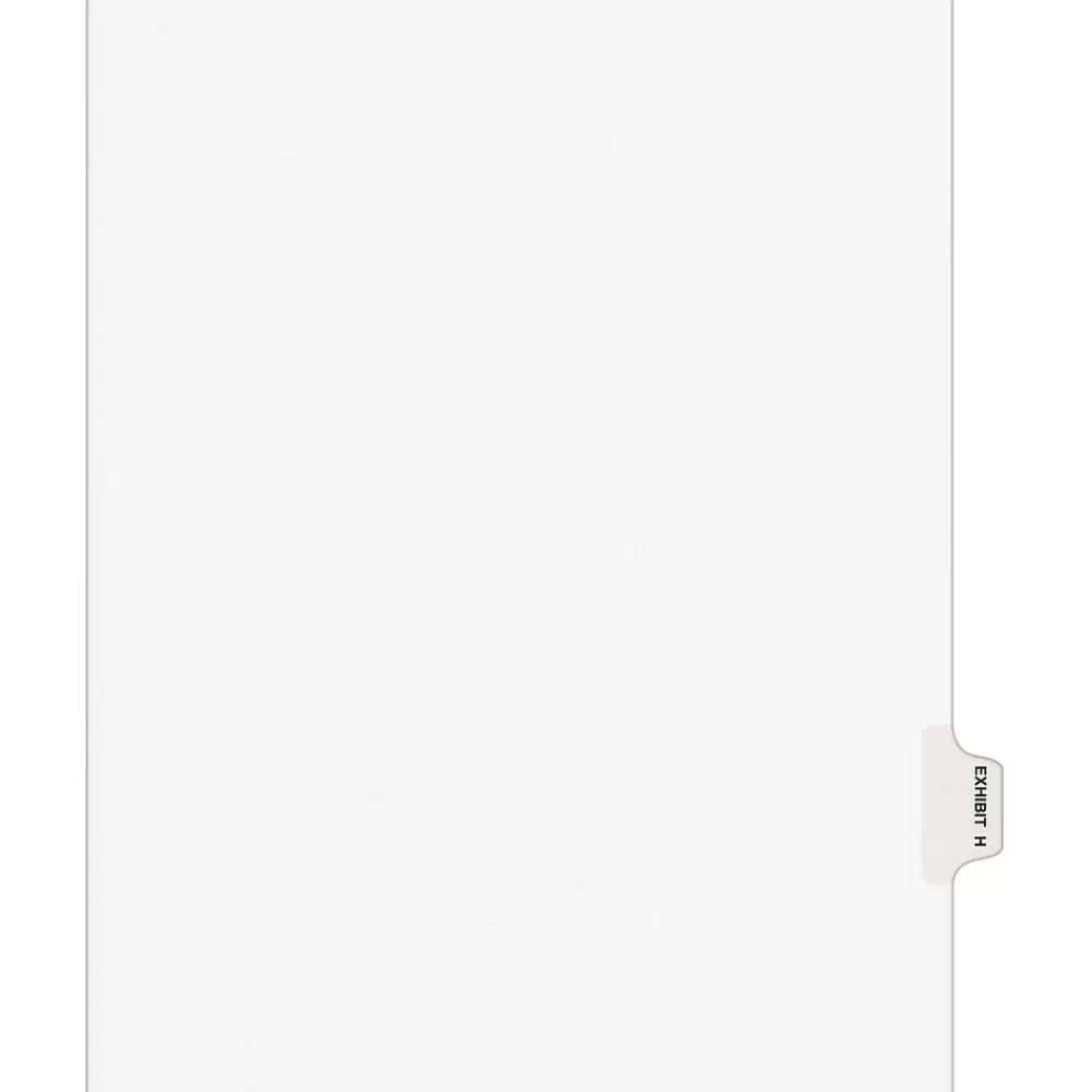 Avery Dividers<Legal Pre-Printed Paper Dividers, Side Tab EXHIBIT H, White, Style, Letter Size, 25/Pack (01378)