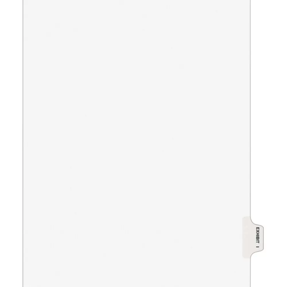 Avery Dividers<Legal Pre-Printed Paper Dividers, Side Tab EXHIBIT I, White, Style, Letter Size, 25/Pack (01379)