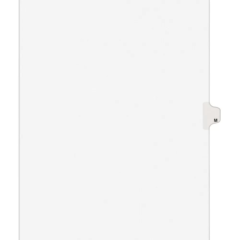 Avery Dividers<Legal Pre-Printed Paper Dividers, Side Tab M, White, Style, Letter Size, 25/Pack (01413)