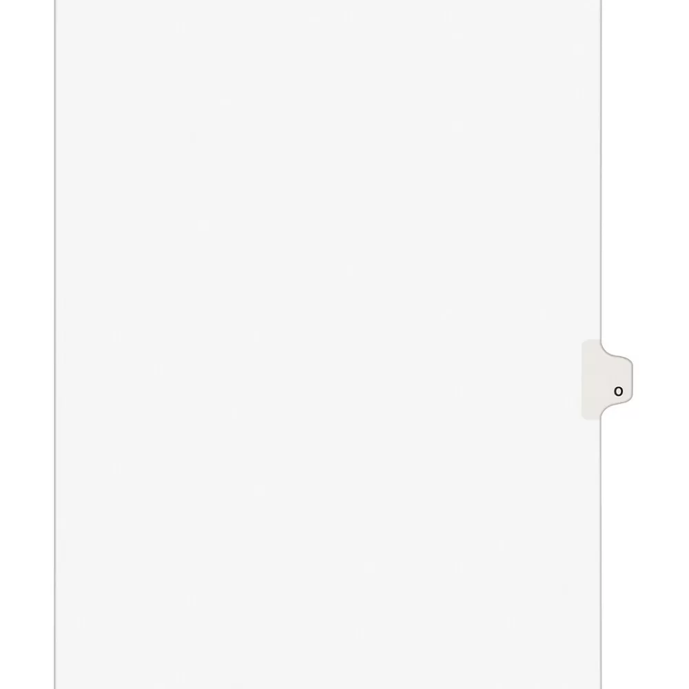 Avery Dividers<Legal Pre-Printed Paper Dividers, Side Tab O, White, Style, Letter Size, 25/Pack (01415)