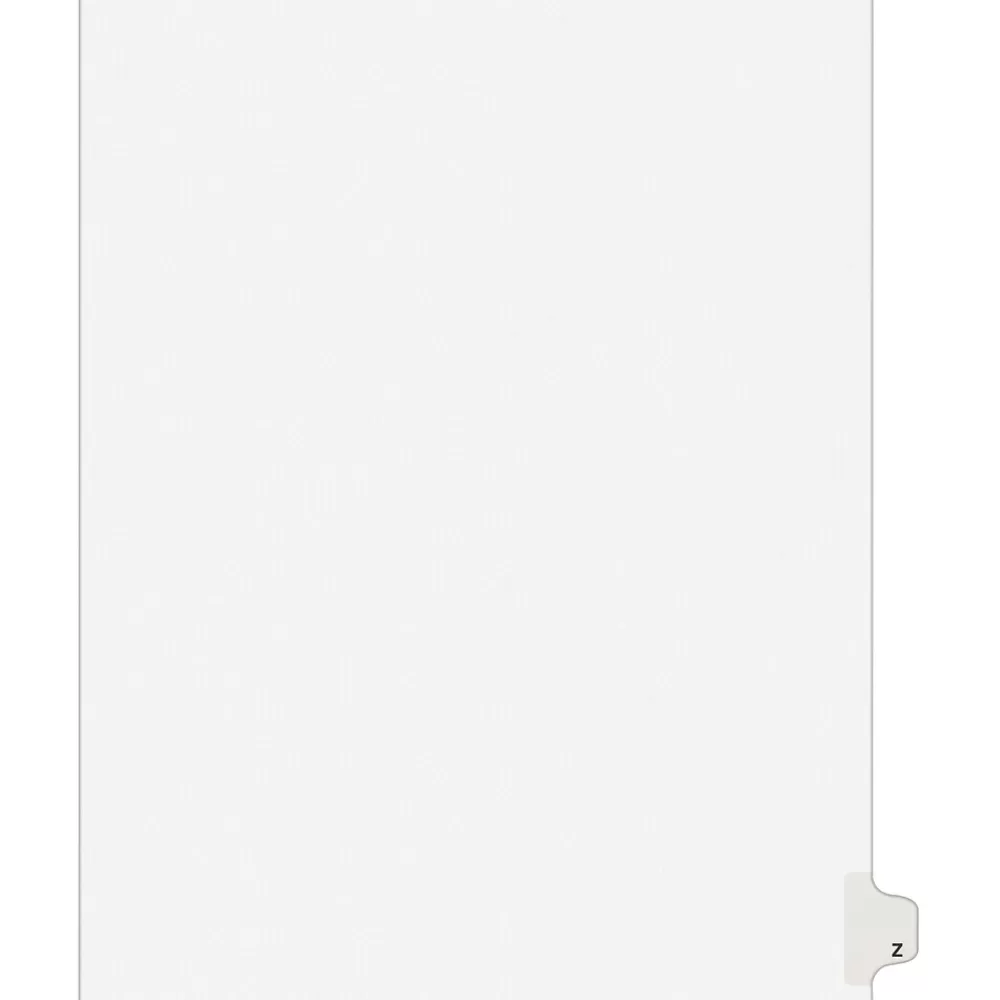 Avery Dividers<Legal Pre-Printed Paper Dividers, Side Tab Z, White, Style, Letter Size, 25/Pack (01426)