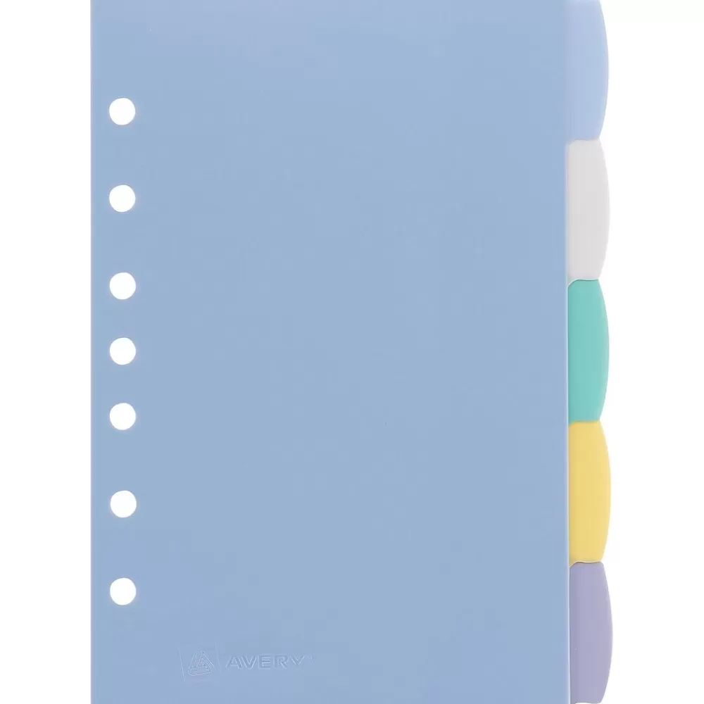 Avery Dividers<Mini Write & Erase Plastic Blank Dividers, 5-Tab, Assorted Colors, 5/Pack (16180)