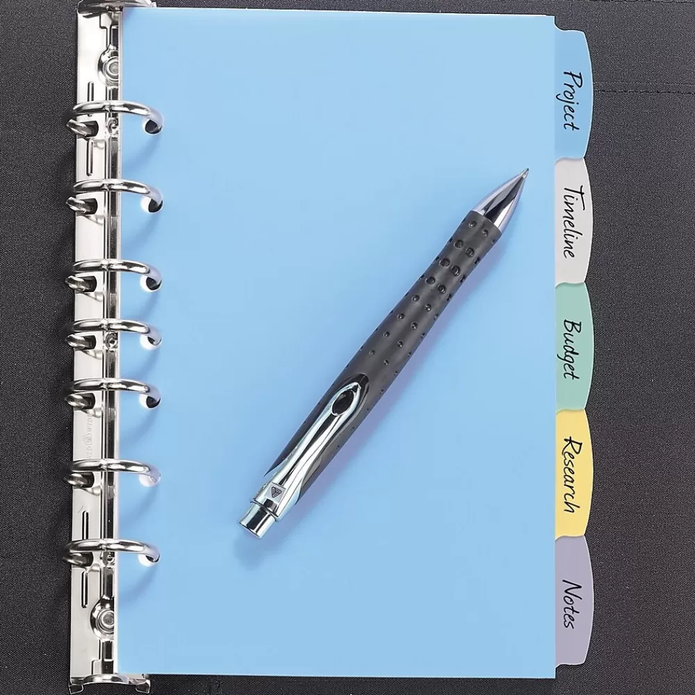 Avery Dividers<Mini Write & Erase Plastic Blank Dividers, 5-Tab, Assorted Colors, 5/Pack (16180)