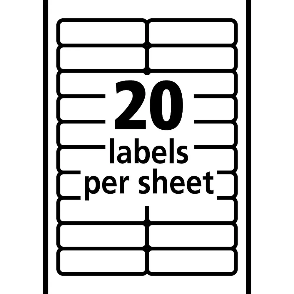Avery Labels<Multi-Use Laser/Inkjet Identification & Color Coding Label, 1 3/4" x 1 3/4", White, 840 Labels/Pack (5422)