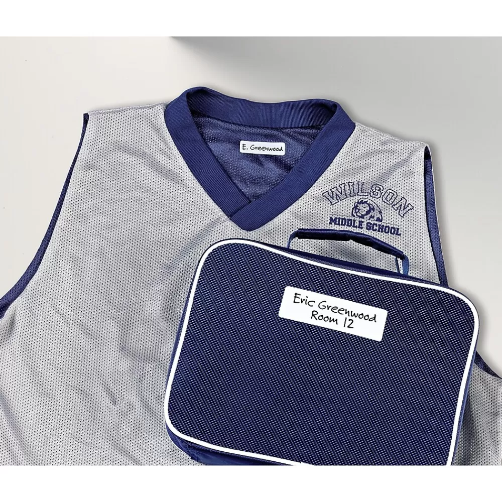 Avery Labels<No-Iron Fabric Labels, Assorted Shapes and Sizes, White, Non-Printable, 45 Labels/Pack (40700)
