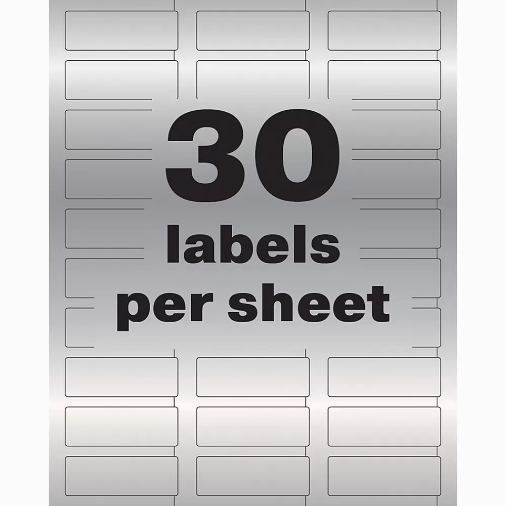 Avery Labels<PermaTrack Metallic Laser Asset Tag Labels, 3/4" x 2", Glossy Silver, 240 Asset Tags/Pack (61524)