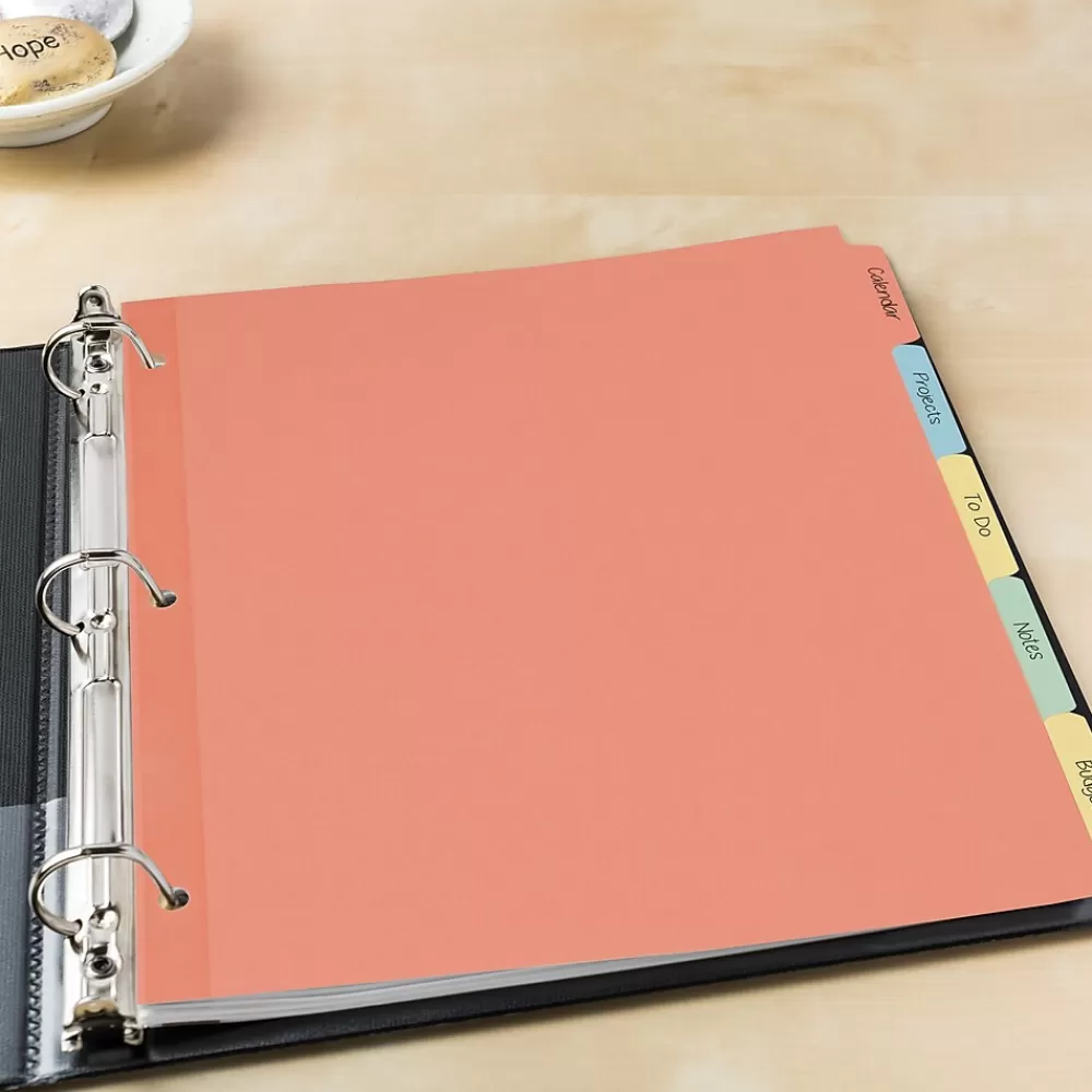 Avery Dividers<Plain Tab Write-On Paper Dividers, 5 Tabs, Multicolor, 36 Sets/Pack (11508)