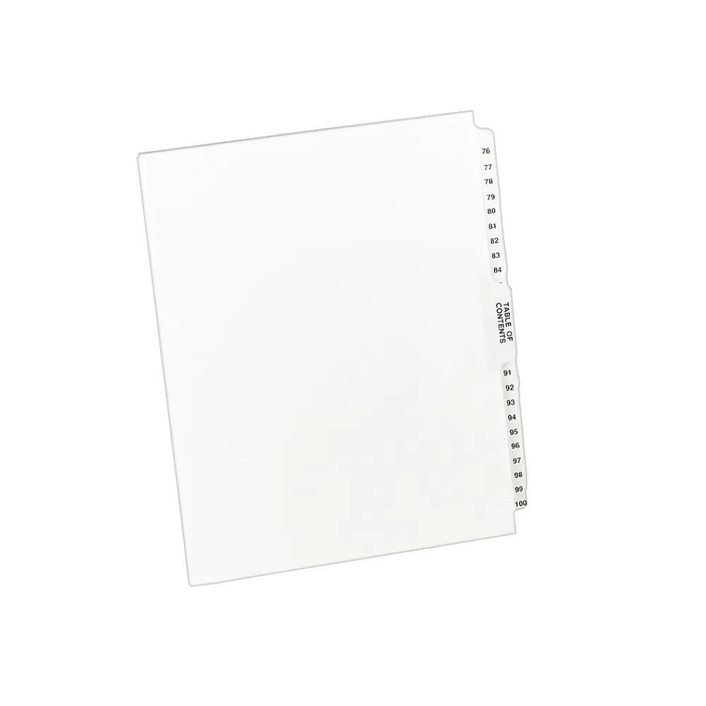Avery Dividers<Premium Collated Legal Paper Dividers, 76-100 & Table of Content Tabs, White, Style, Letter Size (11397)