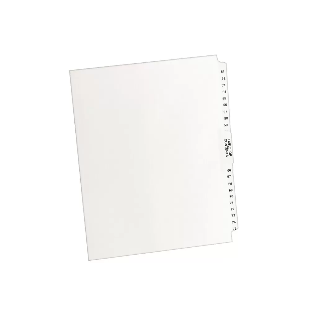 Avery Dividers<Premium Collated Legal Paper Dividers, 51-75 & Table of Content Tabs, White, Style, Letter Size (11396)