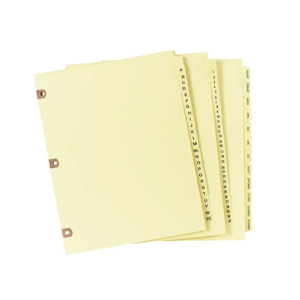 Avery Dividers<Pre-Printed Paper Dividers with Laminated Tabs, A-Z Tabs, Buff, Copper Reinforced (24280)