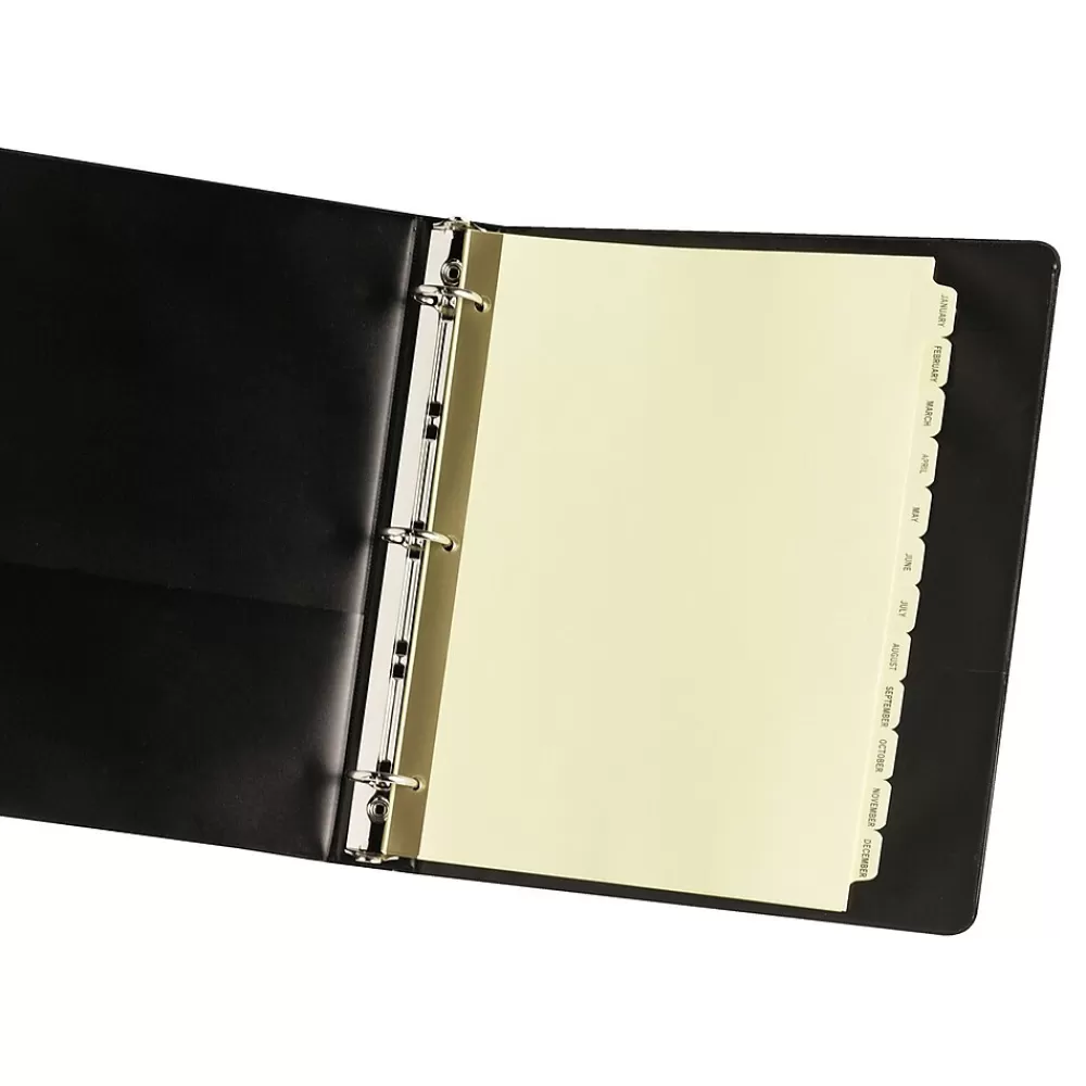 Avery Dividers<Pre-Printed Paper Dividers with Laminated Tabs, Jan-Dec Tabs, Buff, Gold Reinforced (11307)