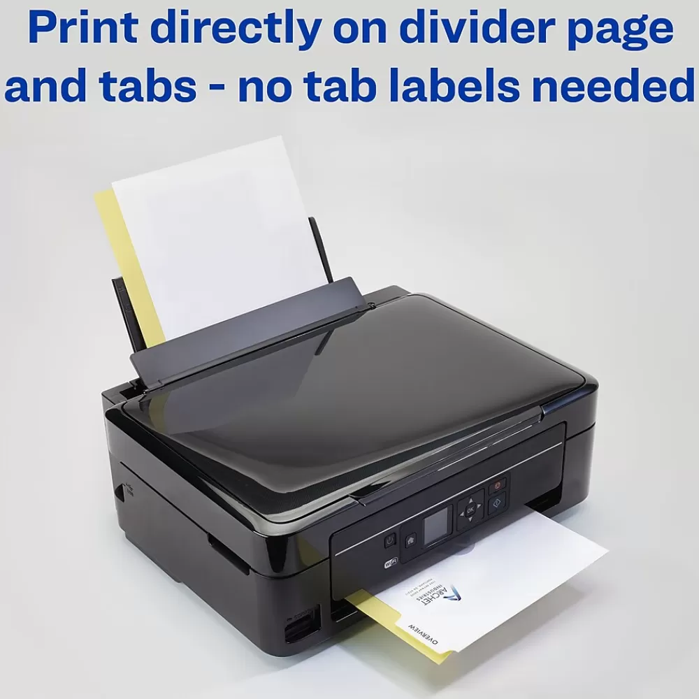 Avery Dividers<Print-On Paper Dividers, 5 Tabs, White (11511)