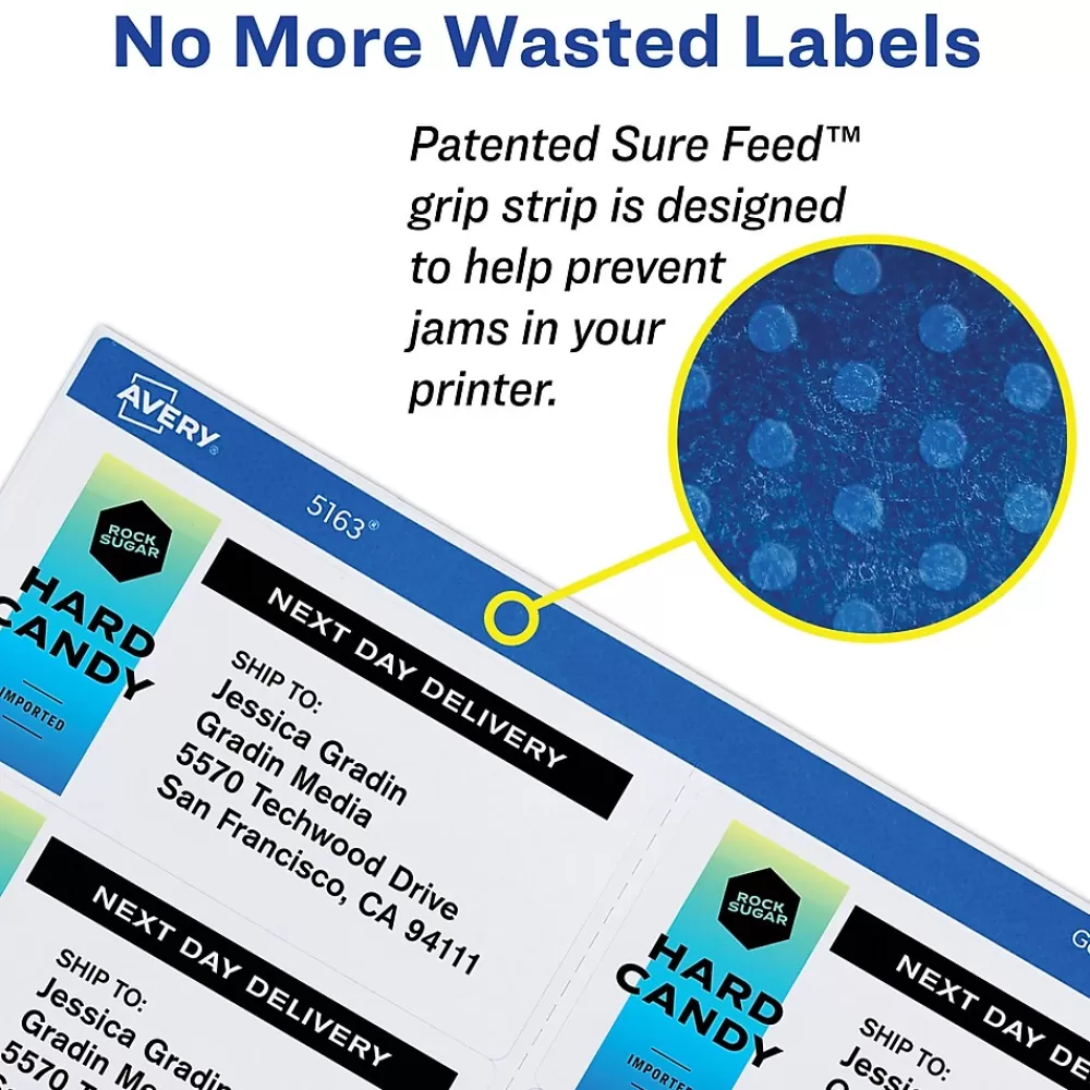 Avery Labels<Print-to-the-Edge Color Laser Shipping Labels, 2" x 3-3/4", White, 200 Labels/Pack (6873)