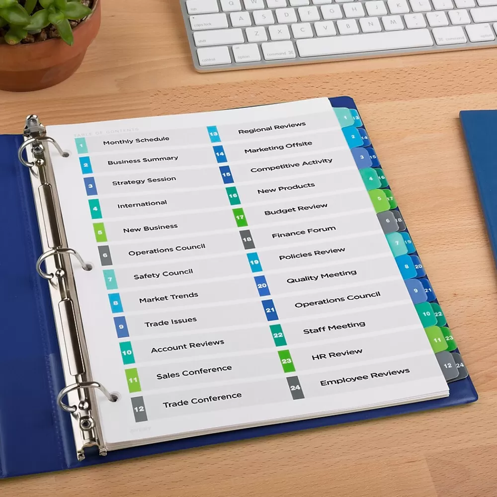 Avery Dividers<Ready Index Table of Contents Double Column Paper Dividers, 1-24 Tabs, Multicolor (11321)