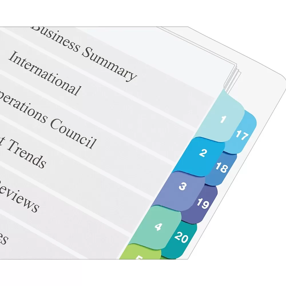 Avery Dividers<Ready Index Table of Contents Double Column Paper Dividers, 1-24 Tabs, Multicolor (11321)