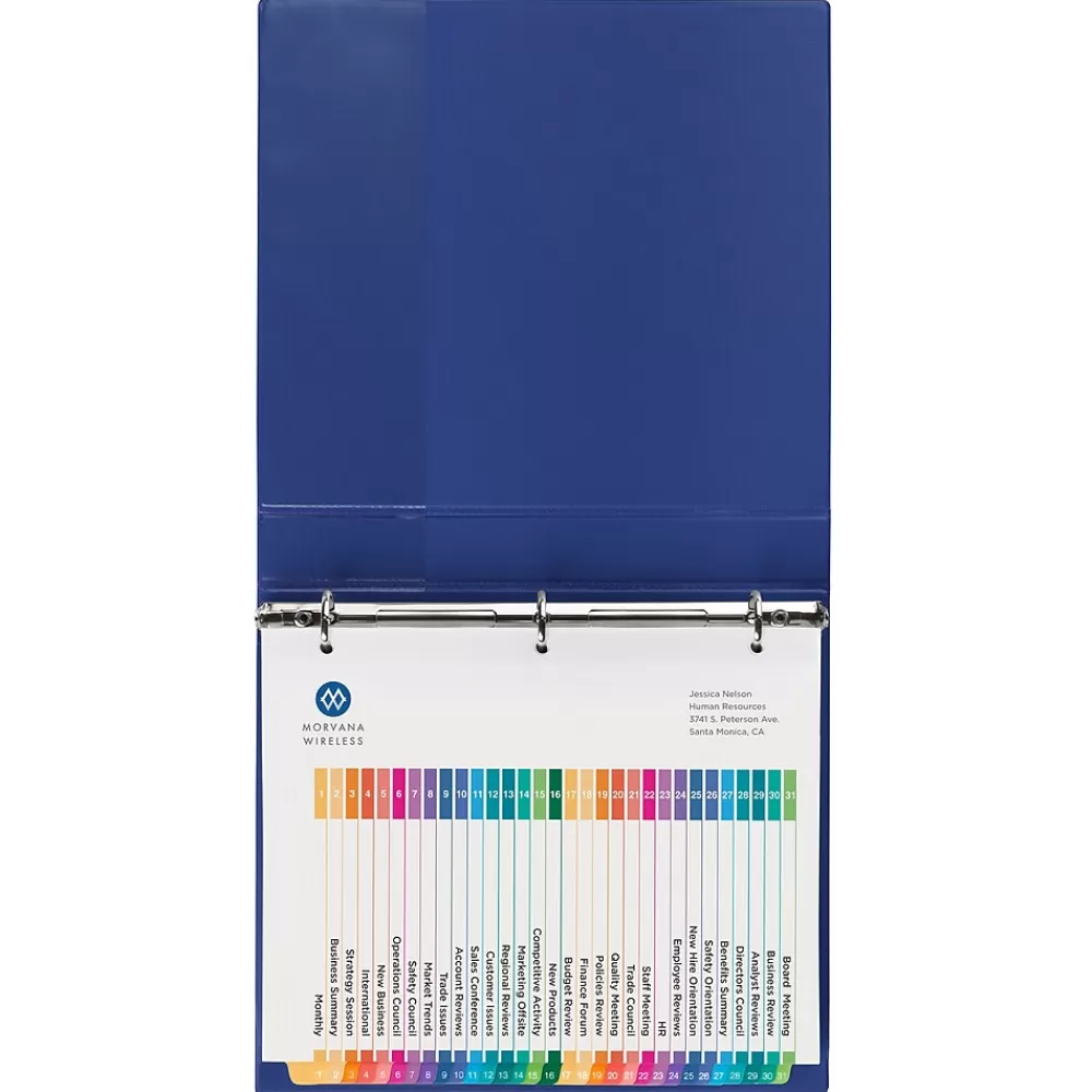 Avery Dividers<Ready Index Table of Contents EcoFriendly Paper Dividers, 1-31 Tabs, Multicolor (11084)
