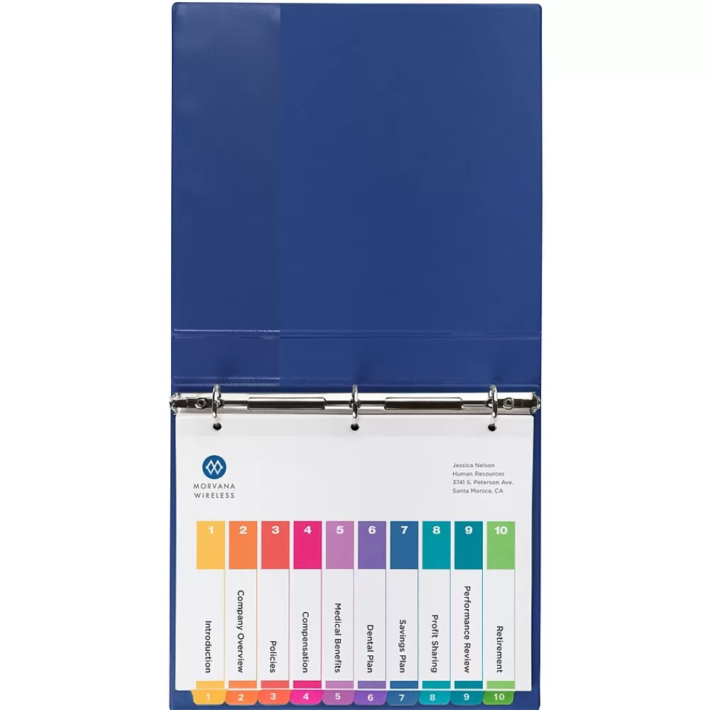Avery Dividers<Ready Index Table of Contents EcoFriendly Paper Dividers, 1-10 Tabs, Multicolor, 3 Sets/Pack (11082)