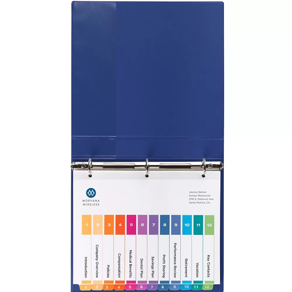 Avery Dividers<Ready Index Table of Contents EcoFriendly Paper Dividers, 1-12 Tabs, Multicolor, 3 Sets/Pack (11083)